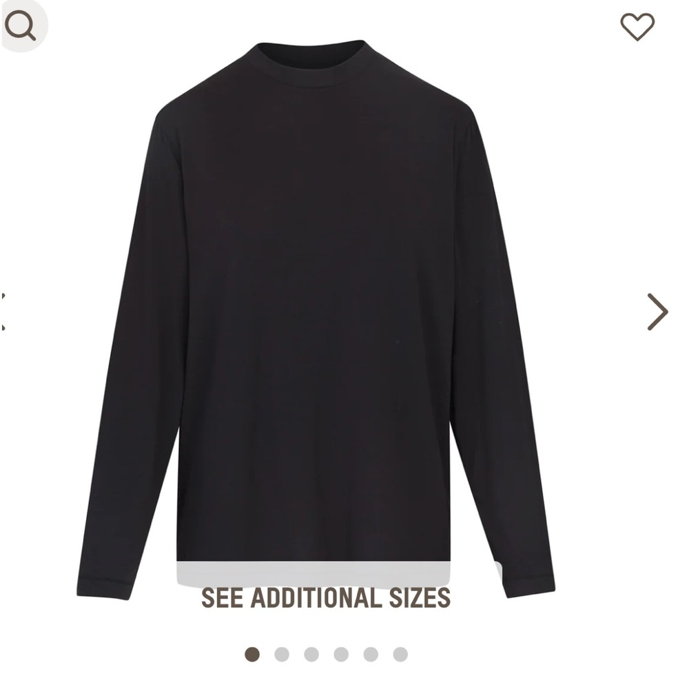 Skims // size XS // boyfriend collection // long sleeve cotton tee // color soot
